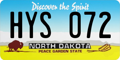ND license plate HYS072