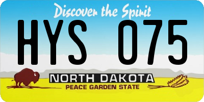 ND license plate HYS075