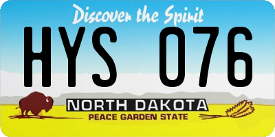 ND license plate HYS076