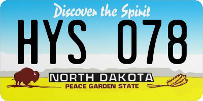ND license plate HYS078