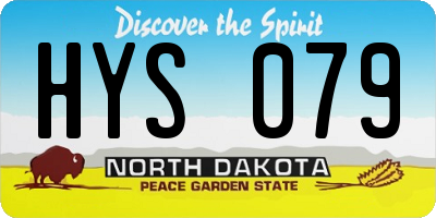 ND license plate HYS079