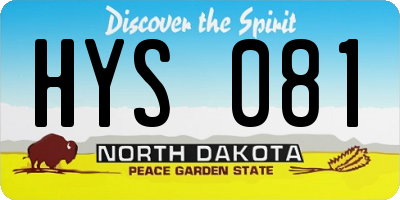 ND license plate HYS081