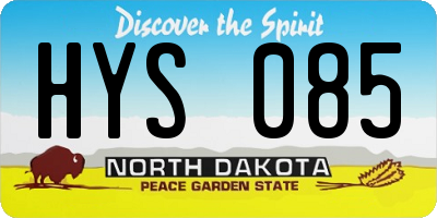 ND license plate HYS085