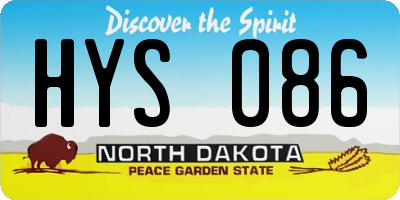ND license plate HYS086