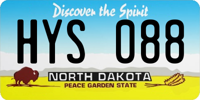 ND license plate HYS088