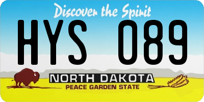 ND license plate HYS089