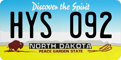 ND license plate HYS092