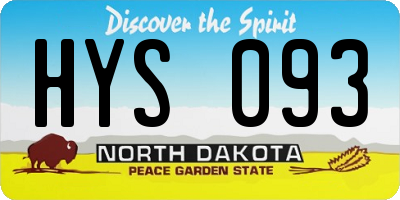 ND license plate HYS093