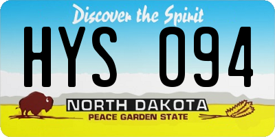 ND license plate HYS094