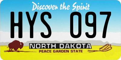 ND license plate HYS097