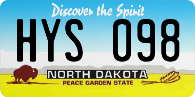 ND license plate HYS098