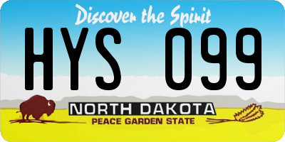 ND license plate HYS099