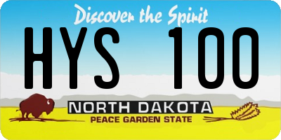ND license plate HYS100