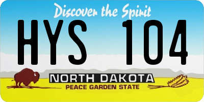 ND license plate HYS104
