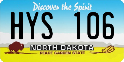 ND license plate HYS106