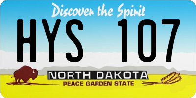 ND license plate HYS107