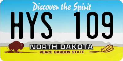 ND license plate HYS109