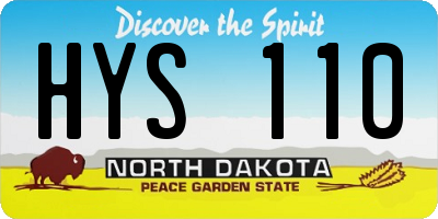 ND license plate HYS110