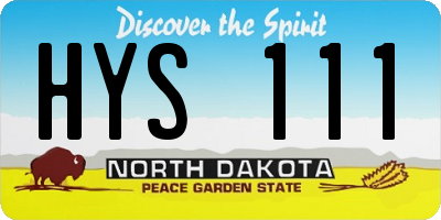 ND license plate HYS111