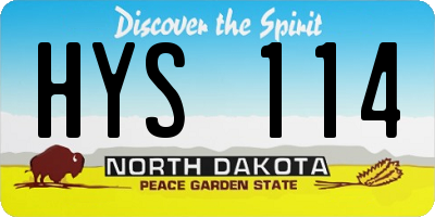 ND license plate HYS114