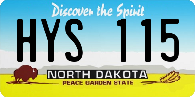 ND license plate HYS115