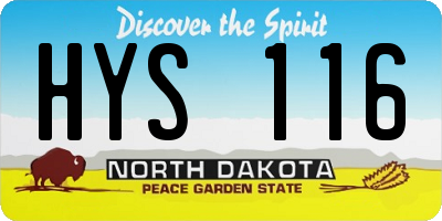 ND license plate HYS116