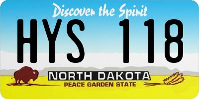 ND license plate HYS118