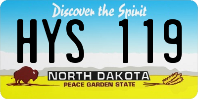 ND license plate HYS119
