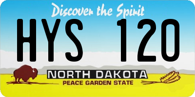 ND license plate HYS120