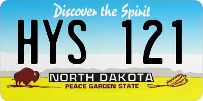 ND license plate HYS121