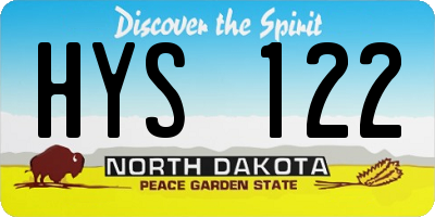 ND license plate HYS122