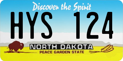 ND license plate HYS124