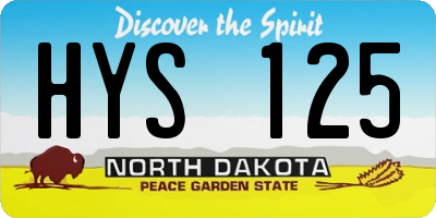 ND license plate HYS125