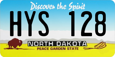 ND license plate HYS128