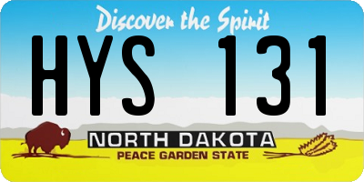 ND license plate HYS131
