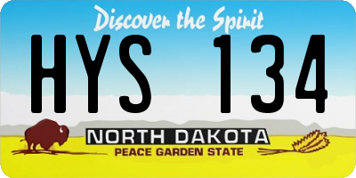 ND license plate HYS134