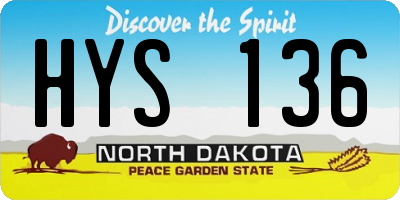 ND license plate HYS136