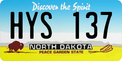 ND license plate HYS137