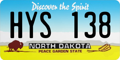 ND license plate HYS138