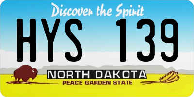 ND license plate HYS139