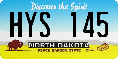 ND license plate HYS145