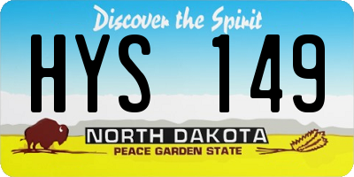 ND license plate HYS149