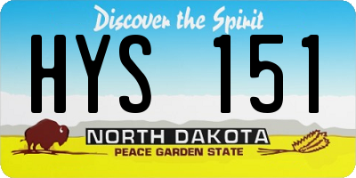 ND license plate HYS151