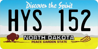 ND license plate HYS152
