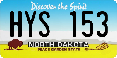 ND license plate HYS153