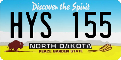 ND license plate HYS155
