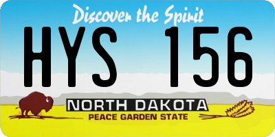 ND license plate HYS156