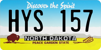 ND license plate HYS157