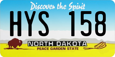 ND license plate HYS158