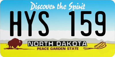 ND license plate HYS159